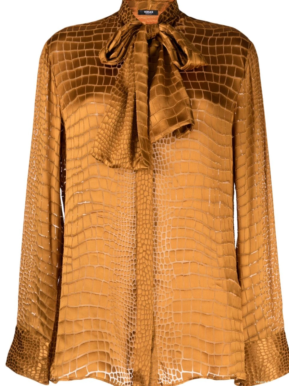 Versace croc-effect shirt Women scarf-tie 0716